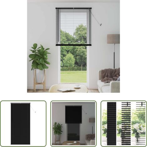 vidaXL Control de luz -  Persiana Veneciana Manual Ajustable Negro 213 x 100 cm PVC