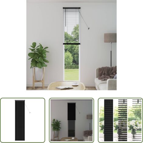 vidaXL Control de luz -  Persiana Veneciana Manual Ajustable Negro 213 x 60 cm PVC