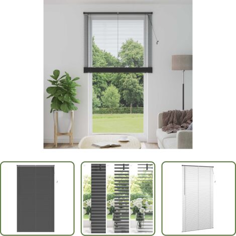 vidaXL Control de luz -  Persiana Veneciana Manual Gris Plateado 213 x 110 cm PVC