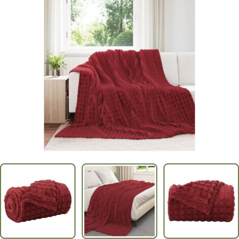 vidaXL Coperta decorativa -  Coperta Rosso Bordeaux 270 x 240 cm Panno