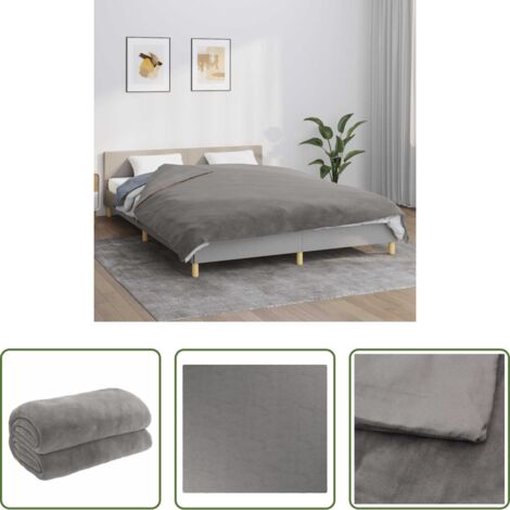 vidaXL Coperta morbida -  Coperta Ponderata con Copertura Grigia 200x225 cm 9 kg Tessuto