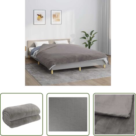 vidaXL Coperta morbida -  Coperta Ponderata con Copertura Grigio 200x225 cm 13 kg Tessuto