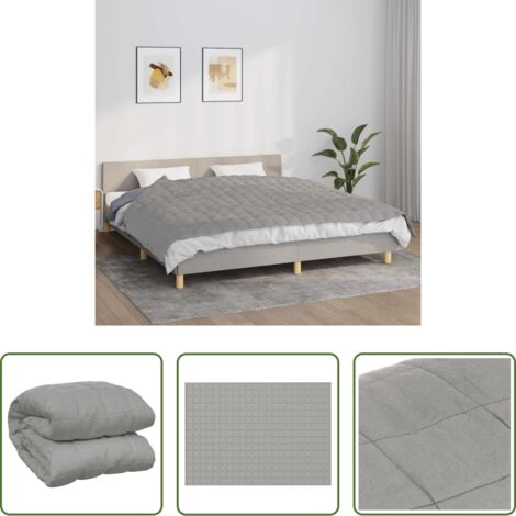 vidaXL Coperta morbida -  Coperta Ponderata Grigia 155x220 cm 11 kg Tessuto