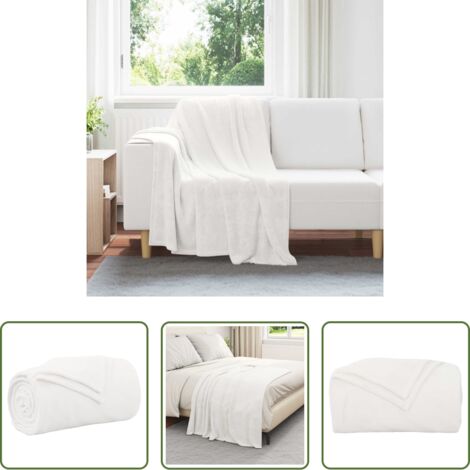 vidaXL Coperta per camera da letto -  Coperta Bianco 130 x 150 cm Panno
