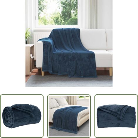vidaXL Coperta per camera da letto -  Coperta Blu navy 150 x 200 cm Panno