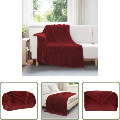 vidaXL Coperta per camera da letto -  Coperta Rosso Bordeaux 150 x 200 cm Panno