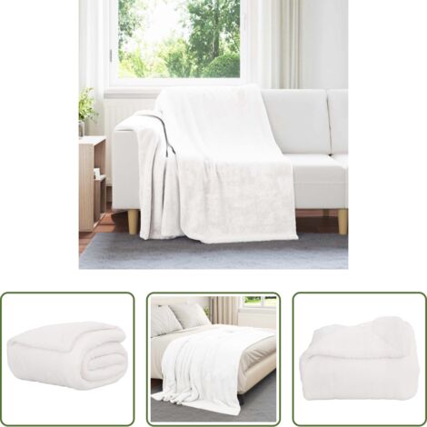 vidaXL Coperta per divano - Coperta Bianco 150 x 200 cm Panno