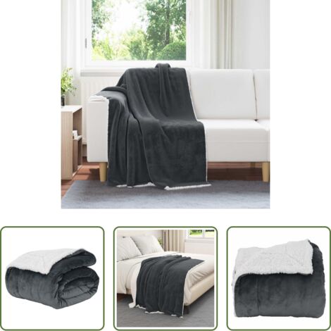 vidaXL Coperta per divano -  Coperta Grigio scuro 130 x 150 cm Panno