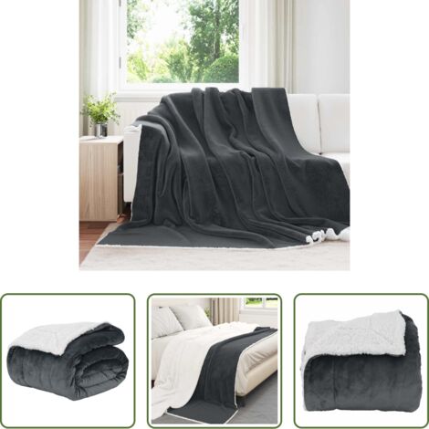 vidaXL Coperta per divano -  Coperta Grigio scuro 240 x 270 cm Panno