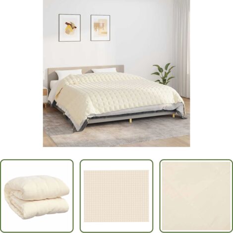 vidaXL Coperta per il sonno -  Coperta Ponderata Crema Chiaro 235x290 cm 11 kg Tessuto