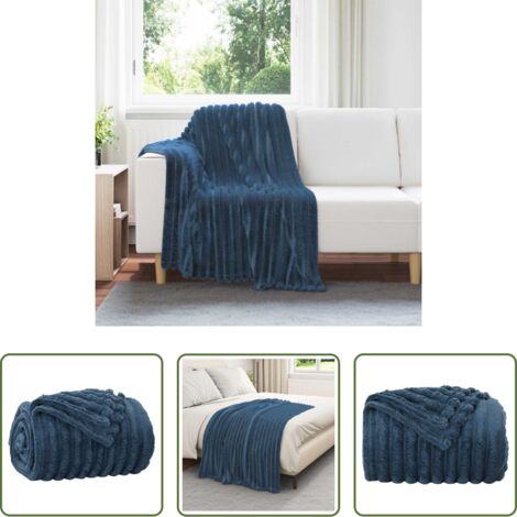 vidaXL Coperta per letto -  Coperta Blu navy 150 x 130 cm Panno