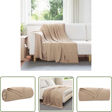 vidaXL Coperta per letto -  Coperta Cammello 200 x 150 cm Panno