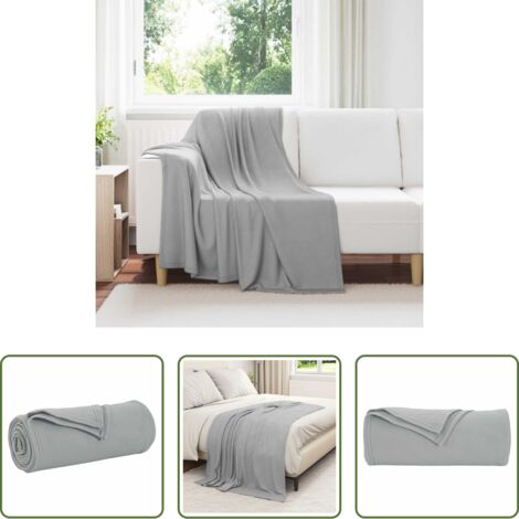 vidaXL Coperta per letto -  Coperta Grigio 170 x 130 cm Panno