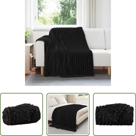 vidaXL Coperta per letto -  Coperta Nero 200 x 150 cm Panno