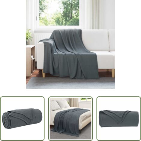 vidaXL Coperta per soggiorno -  Coperta Grigio scuro 200 x 150 cm Panno