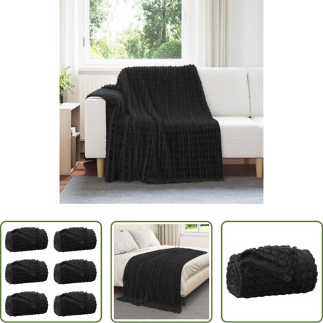vidaXL Coperte morbide - Coperte da Pile 6 pcs Nero 200 x 150 cm Panno