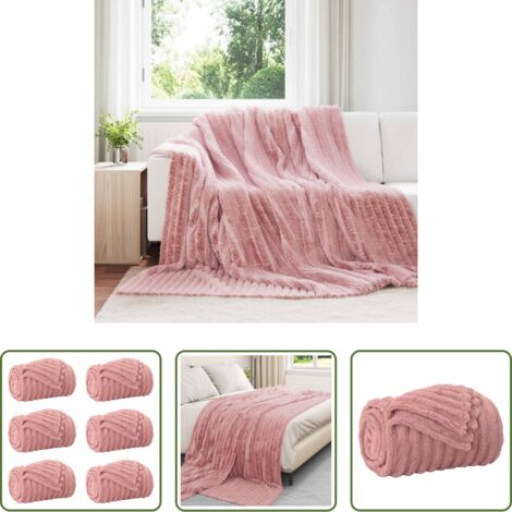 vidaXL Coperte rosa -  Coperte da Pile 6 pcs Rosa 240 x 220 cm Panno