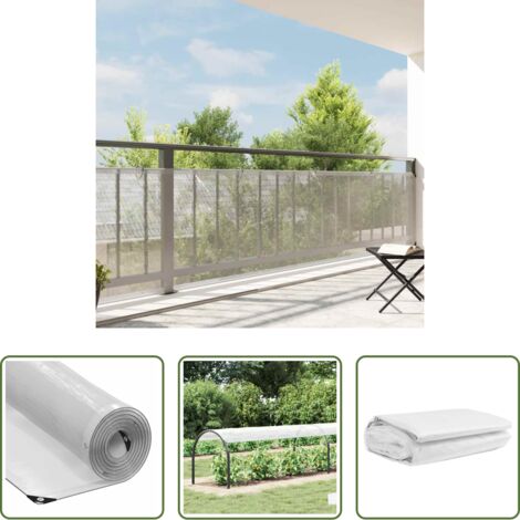 vidaXL Copertura esterna -  Telone Trasparente con Occhielli 1x8 m in Polietilene