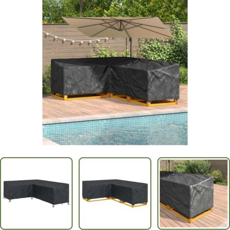 vidaXL Copertura per terrazza -  Copertura per mobili Nero 260 x 210 x 80 cm Tessuto Oxford 210D