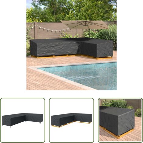 vidaXL Copertura per terrazza -  Copertura per mobili Nero 330 x 255 x 80 cm Tessuto Oxford 420D