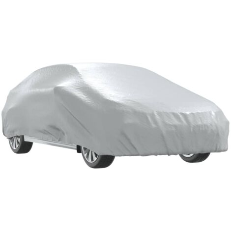 vidaXL Copriauto per Berlina Cinghie con Fibbia Argento Pieno XXL