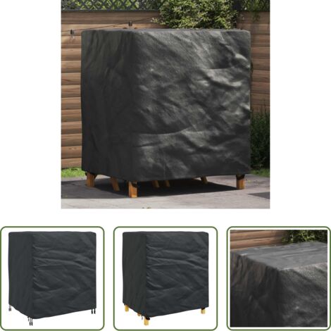 vidaXL Copridivano esterno -  Copertura per mobili Tinta unita Nero 116 x 100 x 120 cm 210D