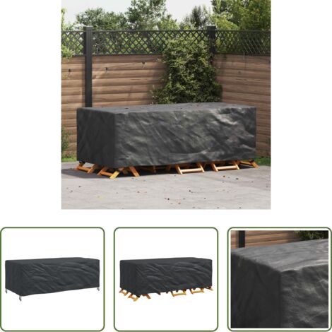 vidaXL Copridivano esterno -  Copertura per mobili Tinta unita Nero 229 x 113 x 73 cm 600D