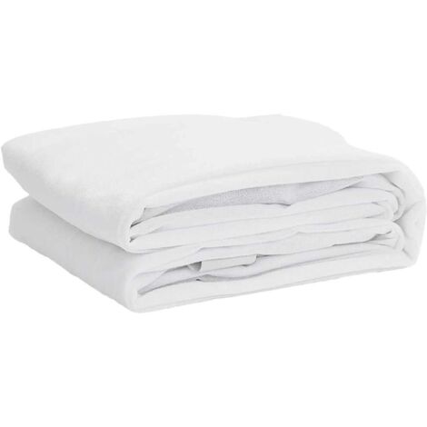 vidaXL Coprimaterasso Bianco 160x220 cm Impermeabile