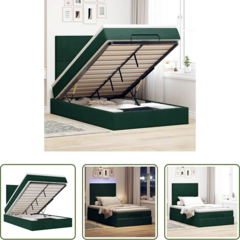 vidaXL Coprimaterasso -  Struttura Letto Pouf con Materassi 120x200 cm Velluto
