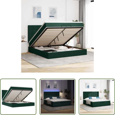 vidaXL Coprimaterasso -  Struttura Letto Pouf con Materassi 200x200 cm Velluto