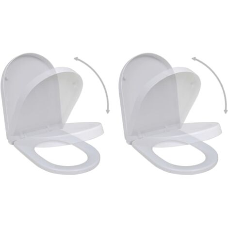 vidaXL Copriwater a Chiusura Rallentata 2 pz Plastica Bianco