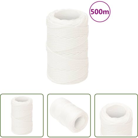 vidaXL Corda da pesca -  Corda per barca Completamente Bianca 2 mm 500 m in Polipropilene