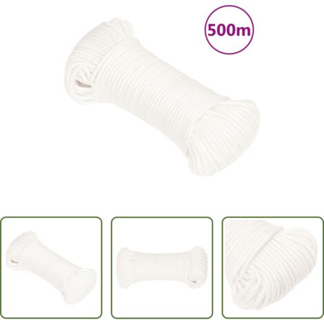 vidaXL Corda da pesca -  Corda per barca Completamente Bianca 4 mm 500 m in Polipropilene