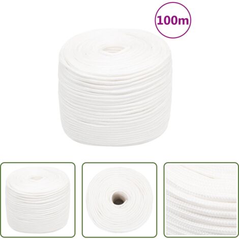 vidaXL Corda da pesca -  Corda per barca Completamente Bianca 6 mm 100 m in Polipropilene