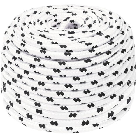 vidaXL Corde de bateau tressé Blanc 6 mmx100 m Polyester