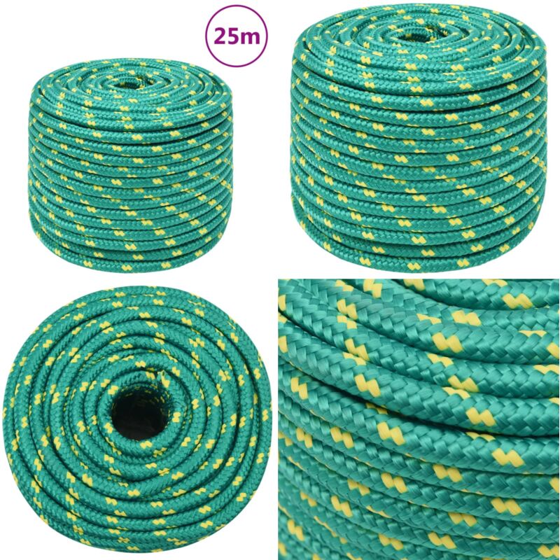 Corde de bateau Vert 12 mm 25 m Polypropylène - Vidaxl
