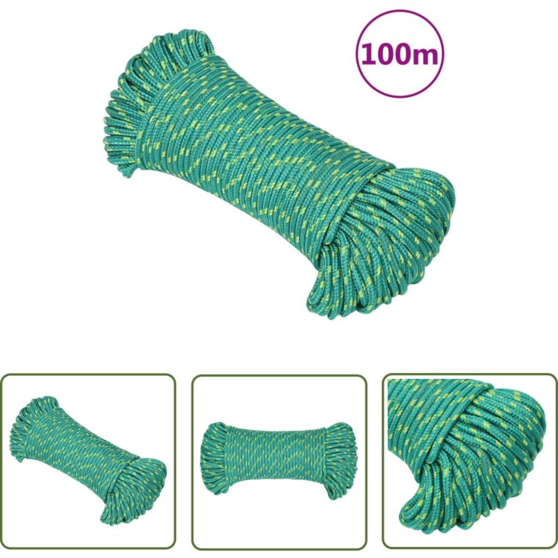 VidaXL Corde de bateau Vert 5 mm 100 m Polypropylène