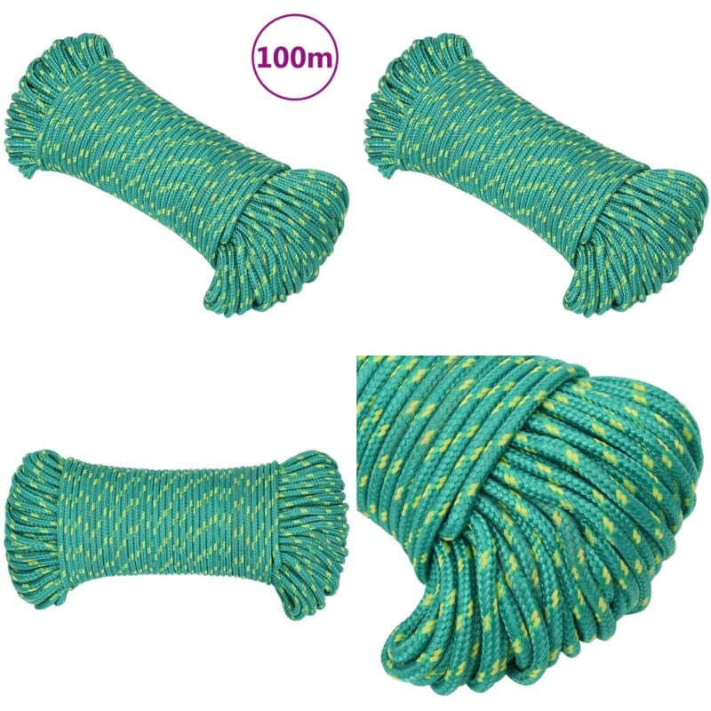 Corde de bateau Vert 5 mm 100 m Polypropylène - Vidaxl