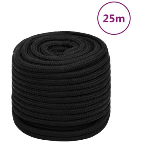 vidaXL Corde de travail Noir 18 mm 25 m Polyester
