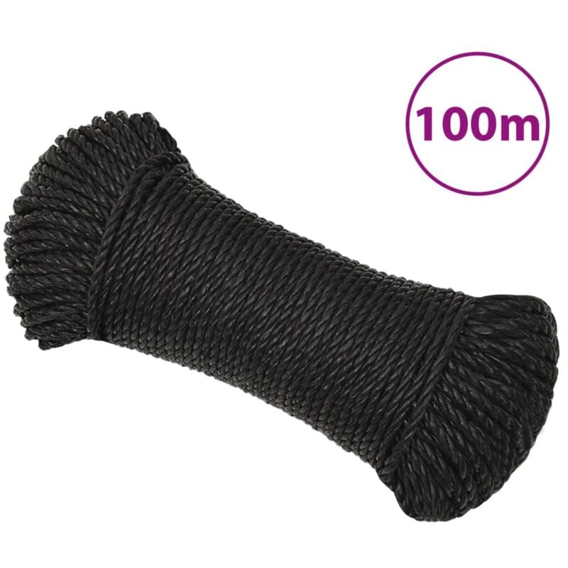 Corde de travail Noir 8 mm 100 m polypropylène