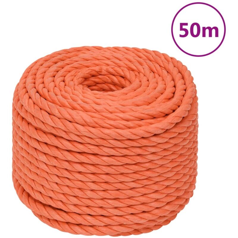 Corde de travail Orange 20 mm 50 m Polypropylène - Vidaxl