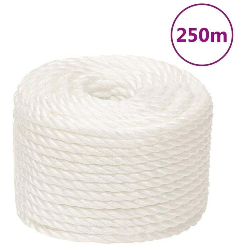 vidaXL Corde de travail Blanc 10 mm 250 m polypropylène