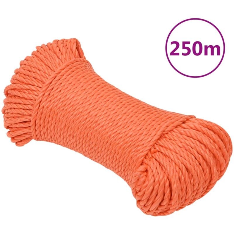 Corde de travail Orange 8 mm 250 m Polypropylène - Vidaxl