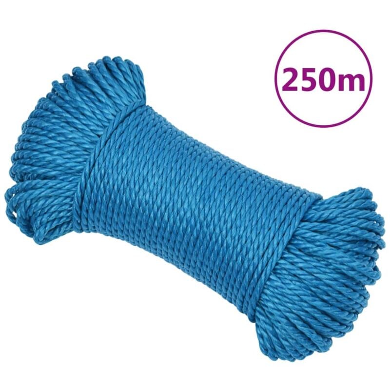 Corde de travail Bleu 8 mm 250 m Polypropylène - Vidaxl