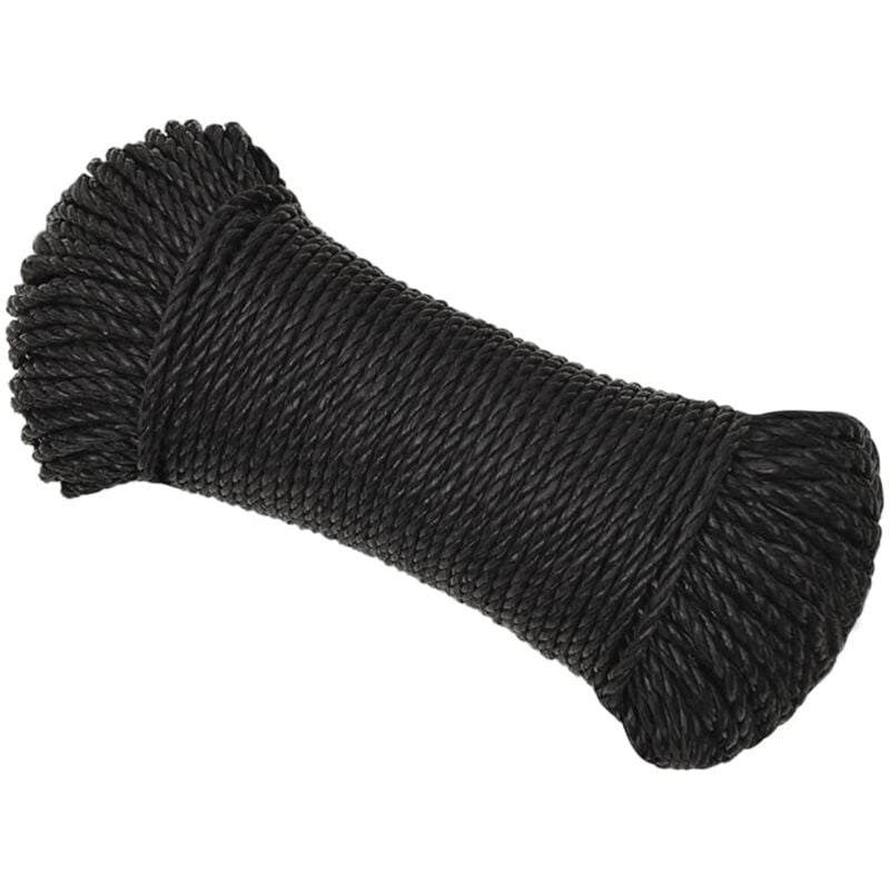 Corde de travail Noir 3 mm 500 m polypropylène Vidaxl