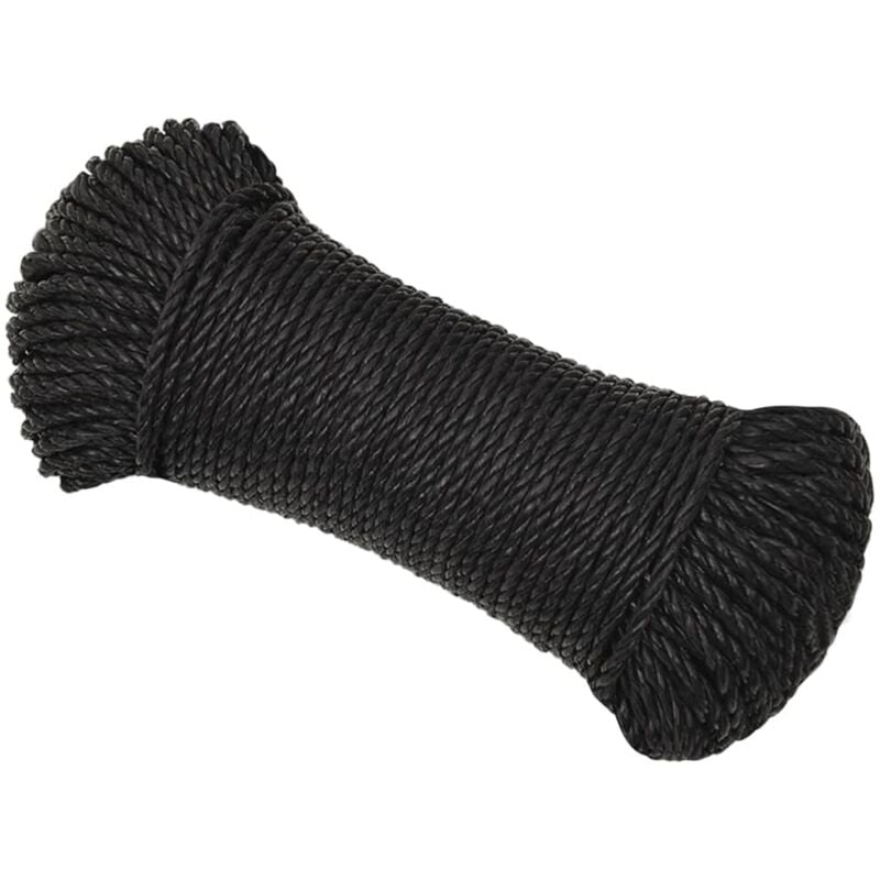 Corde de travail Noir 3 mm 250 m polypropylène vidaXL