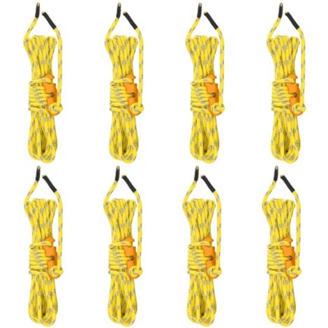 vidaXL Cordes de haubanage avec clés réfléchissantes 8 pcs 4 m 4 mm