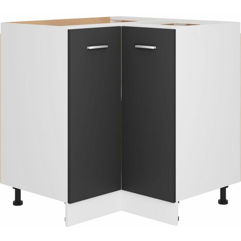 main image of "vidaXL Corner Bottom Cabinet Grey 75.5x75.5x80.5 cm Chipboard - Grey"