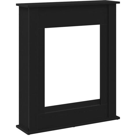 vidaXL Cornice per Camino Rovere Nero 75x20x87,5 cm in Truciolato
