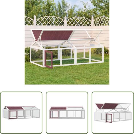 vidaXL Corral de madera -  Corral de animales madera maciza pino moca 200x112,5x74 cm